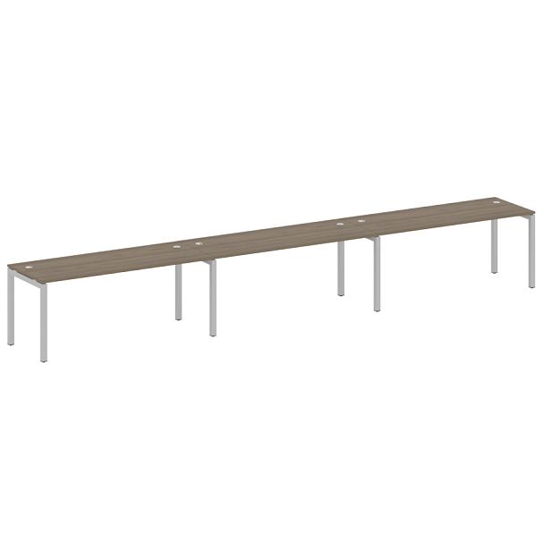 Metal System Quattro Р. ст. на 3 раб. места на П-образном м/к 50БП.СМ-3.5 Вяз/Серый металл 5400*720*750 - Вид 1