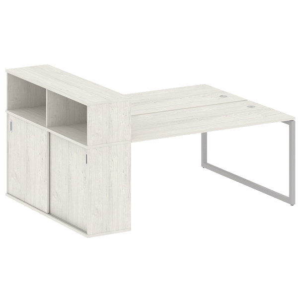 Metal System Quattro Р. ст. с шкафом-купе на О-образном м/к 40БО.РС-СШК-2.4 Т Дуб наварра/Серый металл 2010*1475*1098 - Вид 1