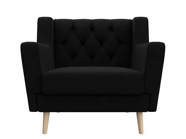 Кресло Брайтон Люкс (полностью микровельвет черный) - Вид 2