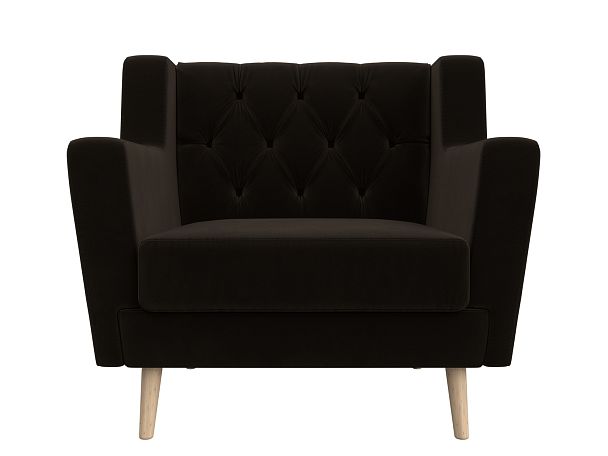 Кресло Брайтон Люкс (полностью микровельвет коричневый) - Вид 2