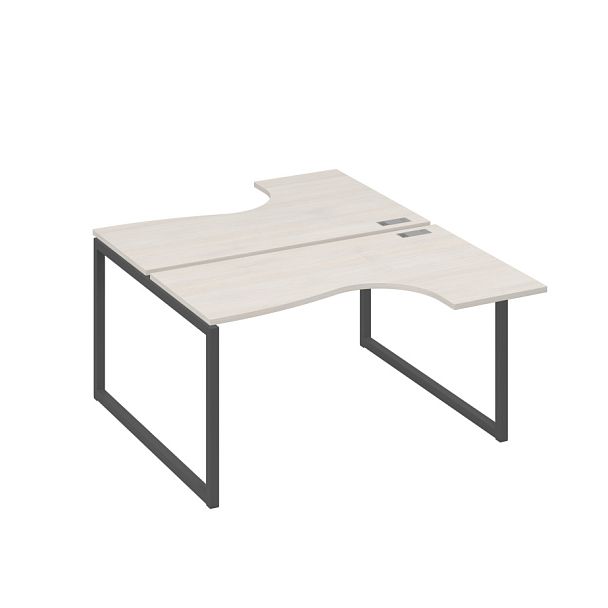 Рабочая станция каркас QUATTRO столы Классика (2х140) A4 А4 Б4 181 БП дуб / металлокаркас антрацит - Вид 1