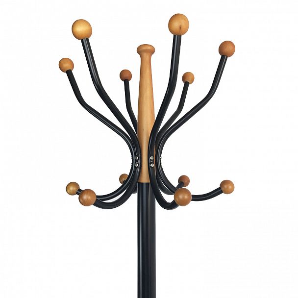 Вешалка-стойка BRABIX "CR-8243" на мраморном диске, металл, 6+3 крючка, цвет черный, 606438 - Вид 3