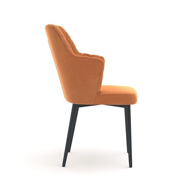 Стул с подлокотниками Hunt ромб, велюр Frost fox / чёрный конус - Вид 3