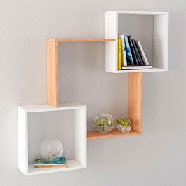 Полка навесная ПН-2 (1050*1050*180) гикори рокфорд/белый - Фото предпросмотра