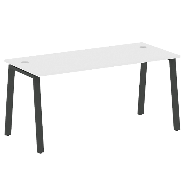 Metal System Стол письменный на А-образном м/к БА.СП-4 Белый/Антрацит металл 1600*720*750 - Вид 1