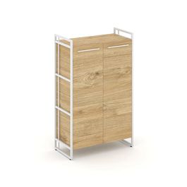 Rift Шкаф 3 ниши широкий RF.SS-31 Тиквуд Светлый/Металл Белый 798*396*1286 - Фото предпросмотра