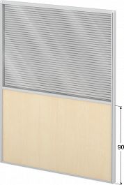 Модуль комбинированный "Мобильные офисные перегородки «Логика»" ПК-ЛГ-МДК200х150/90Ж/Д-В1-466 клен - Фото предпросмотра