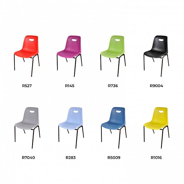 Стул Venezia (4 ножки) каркас черный, голубой, стопируемый - Вид 2