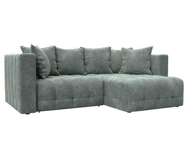 Диван угловой Лига-052 НПБ угол универсальный Велюр зеленый - Вид 1