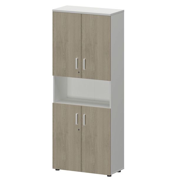 Шкаф СМШ-58Д4 Тип1 Белый/Кронберг 792x380x1990 Смарт - Вид 1