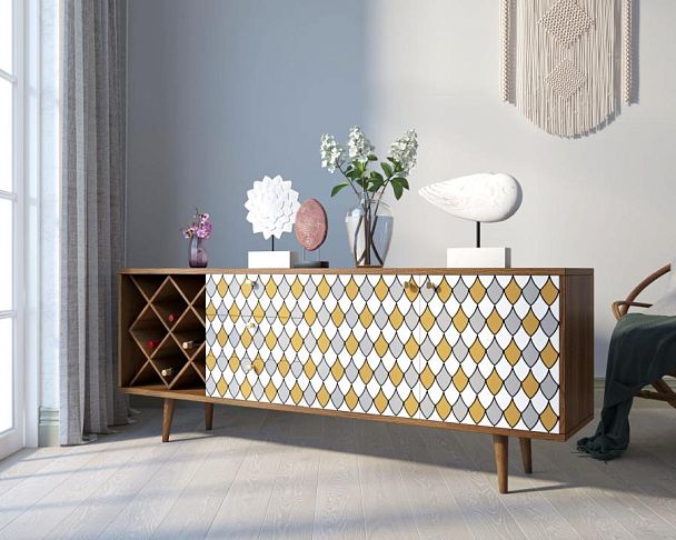 Комод Berber удлиненный с бутылочницей 22 принт арт BB15/Print_22 - Вид 3