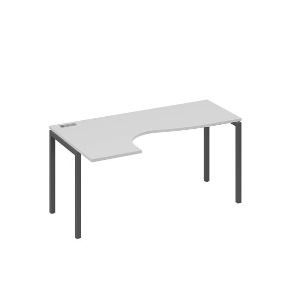 Стол эргономичный левый "Классика" на металлокаркасе DUE A4 А4 Б2 035 БП серый / металлокаркас антрацит - Вид 1