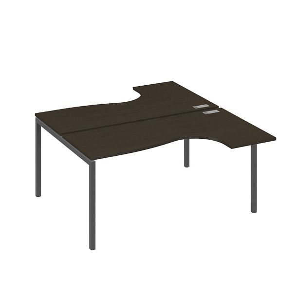 Рабочая станция каркас DUE (2х160) столы Классика A4 А4 Б2 182 БП венге / металлокаркас антрацит - Вид 1