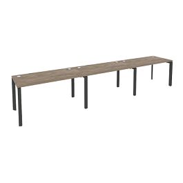 Onix Рабочая станция на П-образном м/к O.MP-RS-3.3.7 Тиквуд темный/Антрацит металл 4140*720*750 - Фото предпросмотра