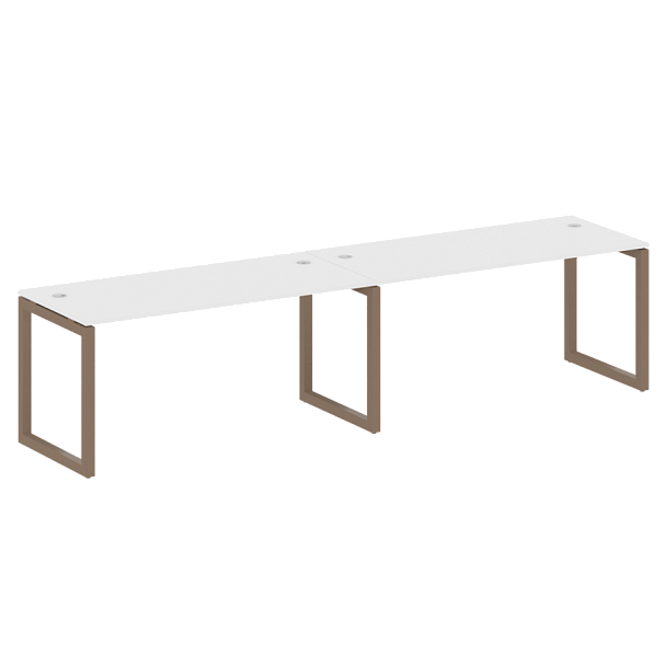 Metal System Quattro Р. ст. на 2 раб. места на О-образном м/к 50БО.СМ-2.4 Белый/Мокко металл 3200*720*750 - Вид 1
