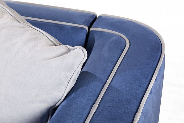 Komo диван-кровать трехместный, велюр синий - Вид 9