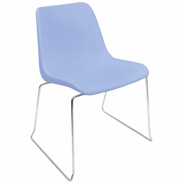 Стул Vicenza (пруток), каркас хром, голубой, стопируемый - Вид 1