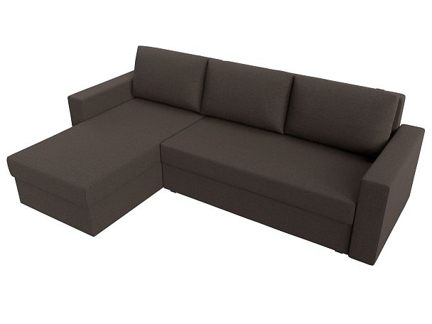 Диван угловой Траумберг Лайт левый угол Рогожка коричневый - Вид 6