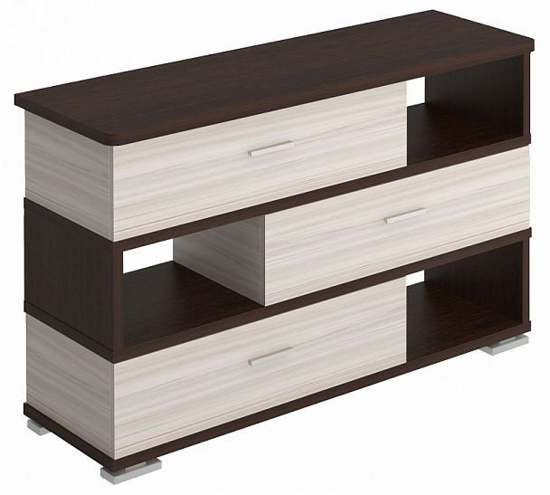 Тумба комбинированная Домино СБ-40/3-ПВК Венге/Карамель - Вид 1