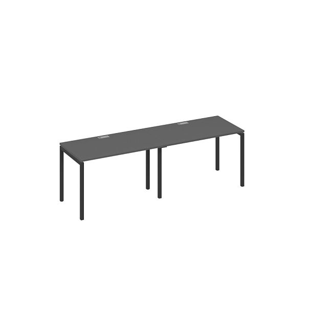 Рабочая станция на каркасе DUE (2х120) металл A4 А4 С2 013-2 БП антрацит премиум / металлокаркас антрацит - Вид 1