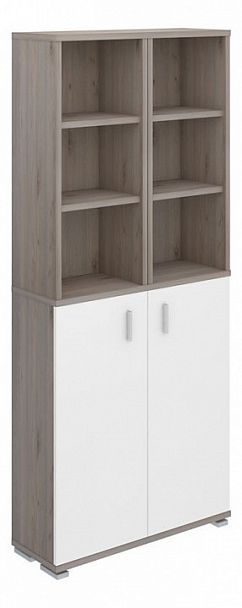 Стеллаж комбинированный Домино Лайт ПУ-30-4 Белый/Нельсон - Вид 1