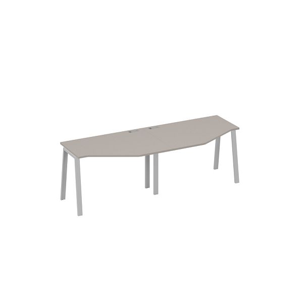 Рабочая станция столы (2х120) Техно каркас TRE A4 А4 Б3 051-2 БП мокко премиум / металлокаркас серый - Вид 1