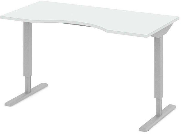 Стол офисный рабочий "Трансформер"  ПК-ТРС-СТЭ160Х80/ЭР-В1-76 белый - Вид 1