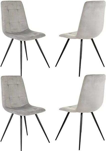 Стул для дома Бюрократ CH-K1_4 комплект 4шт св.серый Holland 09 металл черный на ножках (CH-K1_1/HL09_4) - Вид 1