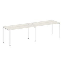 Metal System Quattro Р. ст. на 2 раб. места на П-образном м/к 50БП.СМ-2.3 Дуб наварра/Белый металл 2800*720*750 - Фото предпросмотра