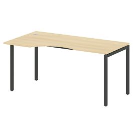 Metal System Quattro Стол криволинейный левый на П-образном м/к 40БП.СА-1 (L) Акация/Антрацит металл 1600*900*750 - Фото предпросмотра