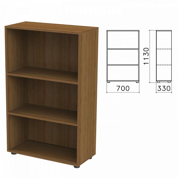 Шкаф (стеллаж) "Канц", 700х330х1130 мм, 2 полки, цвет орех пирамидальный, ШК39.9 - Вид 1