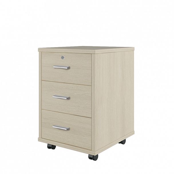 Тумба подкатная с 3 ящиками Grand 42x47x62 светлый дуб - Вид 1