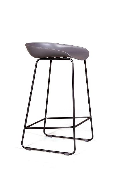 Стул полубарный Leo пластик серый - Вид 8