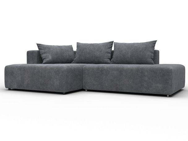 Диван угловой Лига-103 НПБ угол левый Велюр серый - Вид 1