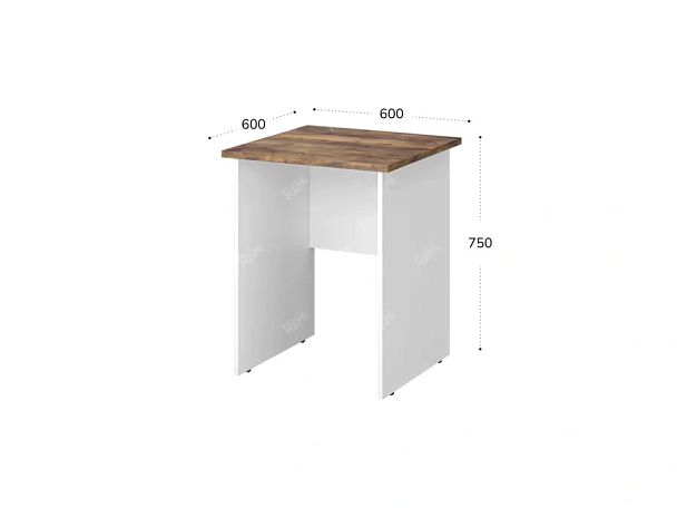 TANDEM RTD015-60-SH Стол квадратный ун-й 600х600х750 Таксония шоколадная/Белый - Вид 2