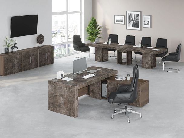 Шкаф комбинированный B-tone 93,5x45x191,7 дуб урбан бетон темный - Вид 5