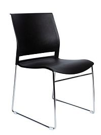 Стул / Four black / черный пластик / хром база - Фото предпросмотра