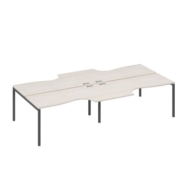 Станция 4х160 опоры DUE столы Классика эргономичные A4 А4 Б2 185-2 БП дуб / металлокаркас антрацит - Вид 1