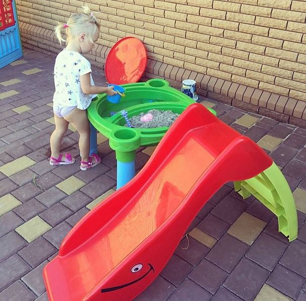 Игровая горка Sheffilton KIDS Дельфин 307 зеленый/желтый - Вид 8