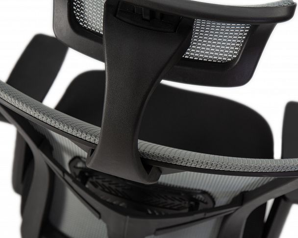 Офисное кресло для персонала DOBRIN NIXON (чёрный, серая сетка) - Вид 10