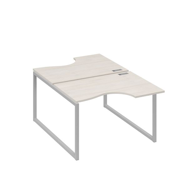 Рабочая станция столы Классика QUATTRO (2х120) A4 А4 Б4 183 БП дуб / металлокаркас серый - Вид 1