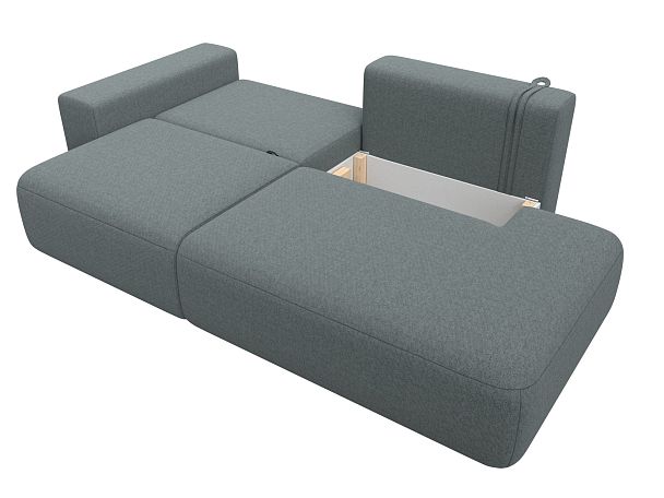 Диван прямой Лига-036 НПБ Модерн подлокотник слева Рогожка серый - Вид 8