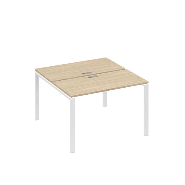 Станция 2х120 рабочая с металлокаркасом UNO A4 А4 Б1 170 БП дуб скандинавский / металлокаркас белый - Вид 1