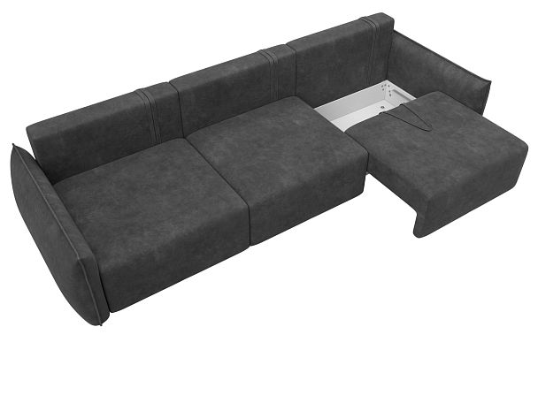 Диван прямой Лига-051 НПБ Лонг Велюр серый - Вид 7