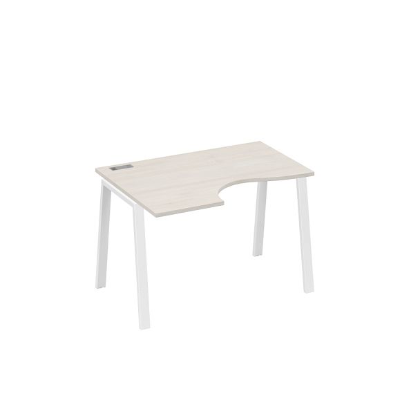 Стол эргономичный левый "Классика" на металлокаркасе TRE A4 А4 Б3 041 БП дуб / металлокаркас белый - Вид 1
