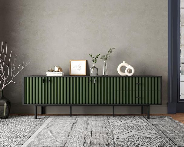 Комод с четырьмя дверками и двумя ящиками Emerson арт EM04/green/L - Вид 5