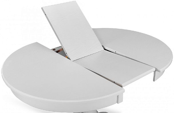 Стол деревянный раздвижной Вэлт D90(120)х90х76 Белый - Вид 6