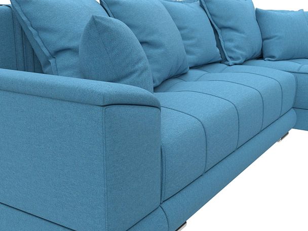 Диван угловой НордСтар правый угол Рогожка голубой - Вид 4
