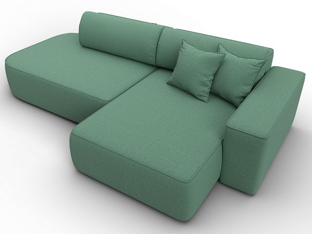 Диван угловой Лига-065 БП угол правый Рогожка зеленый - Вид 6