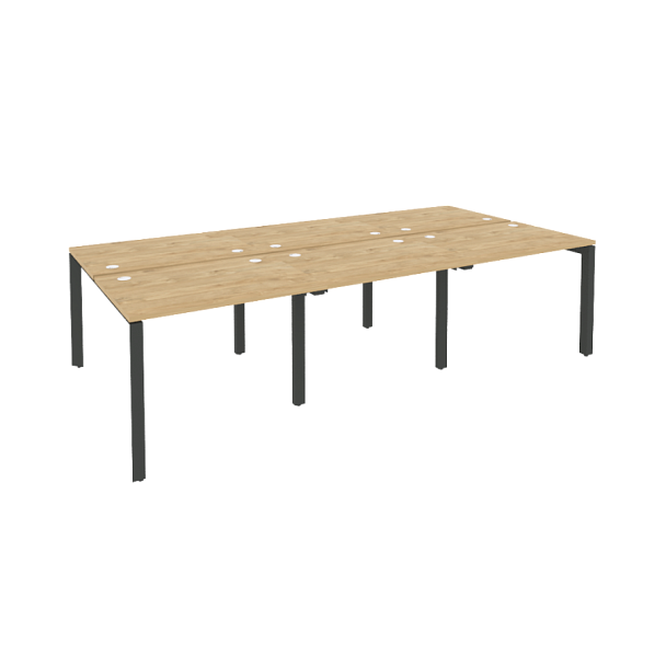 Onix Рабочая станция на П-образном м/к O.MP-D.RS-6.1.7 Тиквуд светлый/Антрацит металл 2940*1475*750 - Вид 1